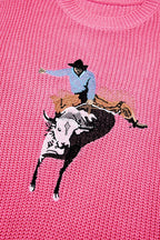 Western Cowboy Embroidery Round Neck Sleeveless Sweater - Sweaters & Cardigans/Sweater Vests