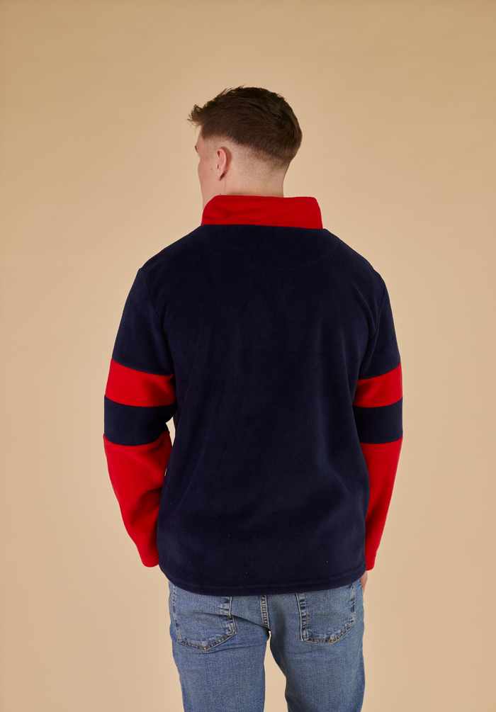 Weybourne Men's Fleece Quarter Zip - Navy - Whale Of A Time Clothing