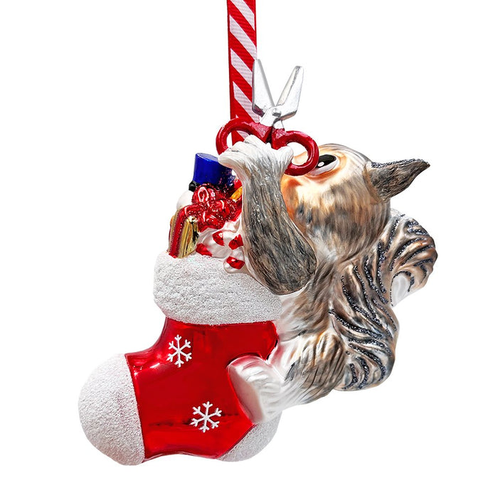 Whimsical Cute Squirrel Glass Ornament, Funny Adorable Animal Gift for Kids Glass Ornament OrnamentallyYou