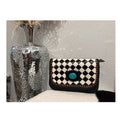 White and black checker envelope bag