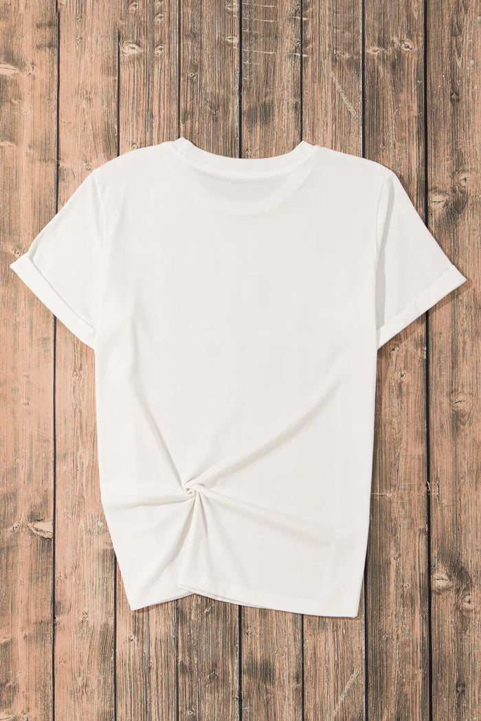 White Sequin Crawfish Potato Lemon Corn Graphic Crewneck T Shirt - Graphic/Graphic Tees