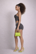 Women Ribbed Cotton Corset Style Bodysuit Short Set - Cuttin' Up