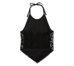 Women's Classic Paisley Bandana Halter - Harley Black & White