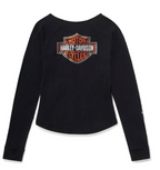 Women's Essential Bling Keyhole Henley - Harley Black