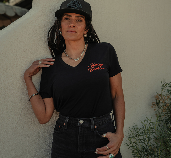 Women's Essential Bling V Neck Tee
