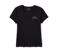 Women's Rose & Thorn Bling V Neck Tee - Harley Black