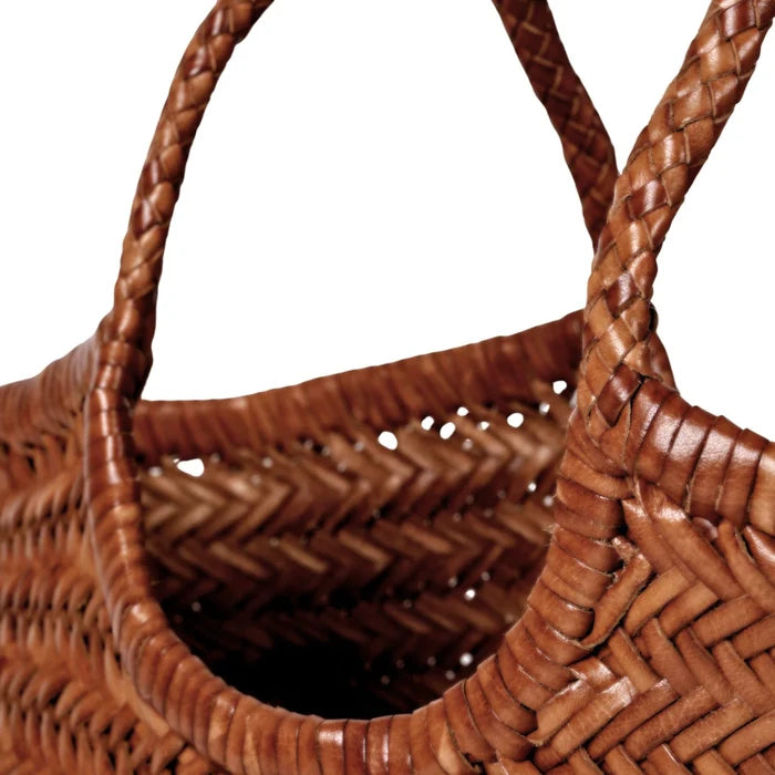 Woven Leather Basket Bag Handcrafted Premium Leather Tote