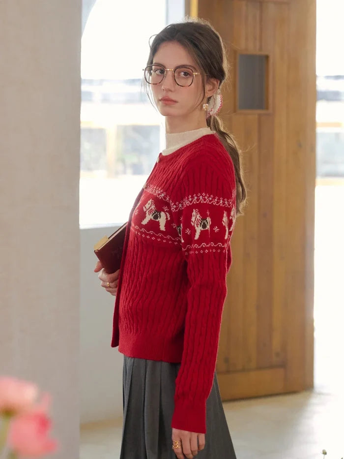 Zora Round Neck Wool Cardigan